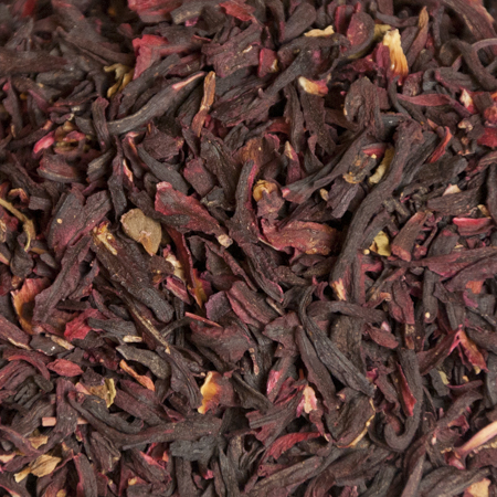 Dried Organic Hibiscus Tea, known for its deep ruby color and health benefits, made from the finest organic Hibiscus sabdariffa flowers.