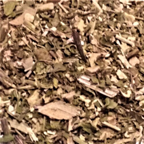 Cup of Herbal Anti Inflammatory Tea, featuring organic Meadowsweet and Ginger, hand-blended in Bellingham for natural pain relief.