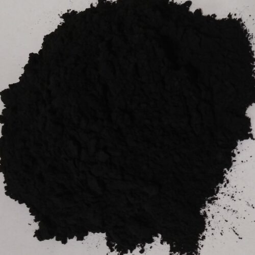 Close-up of organic activated coconut charcoal powder